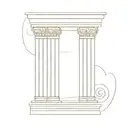 ionic column line drawing tattoo design idea