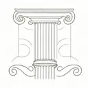 ionic column line drawing tattoo design idea