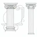 ionic column line drawing tattoo design idea