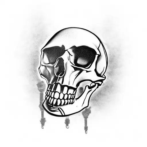 skull gears clown chains dope pipe tattoo design idea