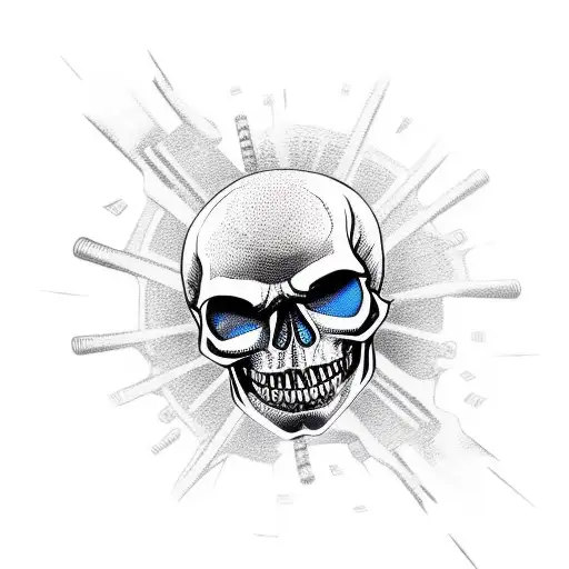 skull, gears, clown ,chains, dope tattoo design idea
