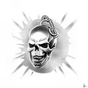 skull gears clown chains dope pipe tattoo design idea