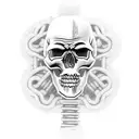 skull gears clown chains dope pipe tattoo design idea