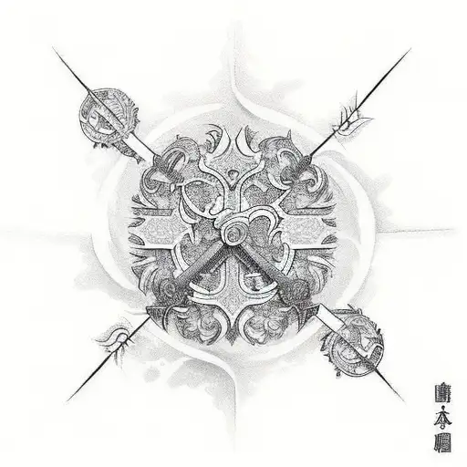 sword wind tattoo design idea