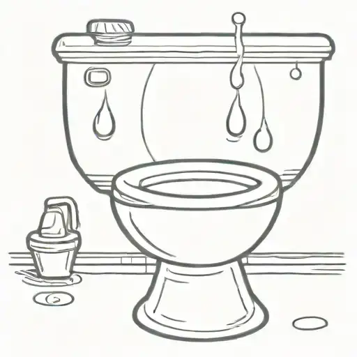 water drops around a toilet tattoo design idea