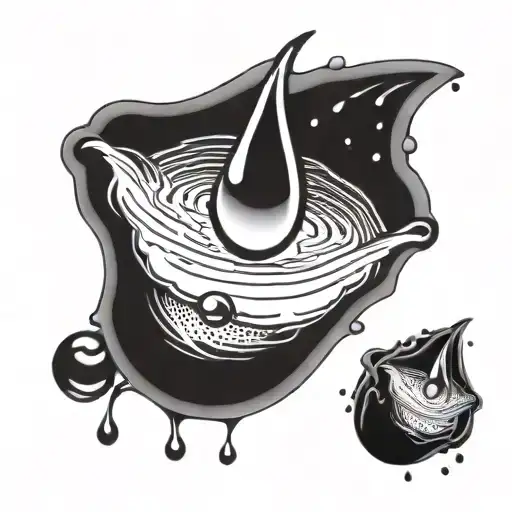 water drops falling tattoo design idea