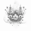 A & V forever together tattoo design idea