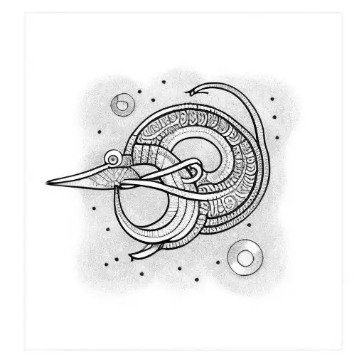 worm on a hook tattoo design idea