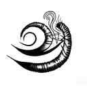 worm on hook tattoo design idea