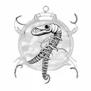 worm on a hook tattoo design idea
