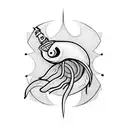 worm on a hook tattoo design idea