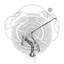 Fishing hook with live worm tattoo design idea