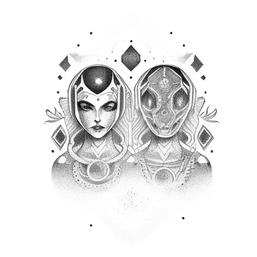 Gemini mom gay  tattoo design idea