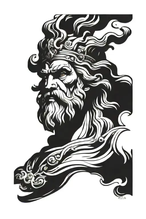 zeus god tattoo design idea