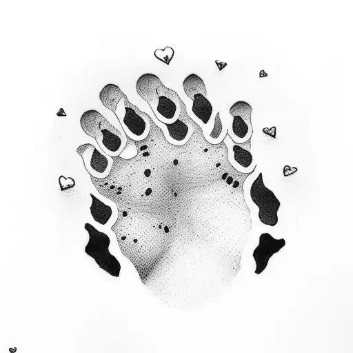 dog's paw with love and lots of respect tattoo design idea