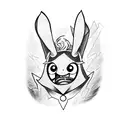 A crossover tattoo featuring characters from Gravity Falls and Hazbin Hotel in a dark and whimsical setting tattoo design idea