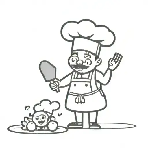 Cute little chef ghost tattoo design idea