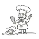Cute little chef ghost tattoo design idea