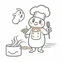 Cute little chef ghost tattoo design idea