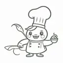 Cute little chef ghost tattoo design idea
