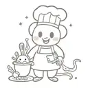 Cute little chef ghost tattoo design idea