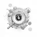 microscope tattoo design idea