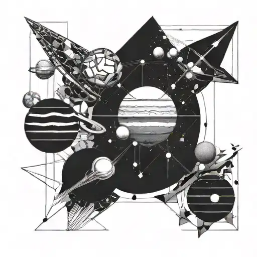 The parade of planets orbiting tattoo design idea
