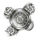 Integrate a speedometer dial morphing into a digital clock face, blending the concepts of velocity and time in a unique way tattoo design idea