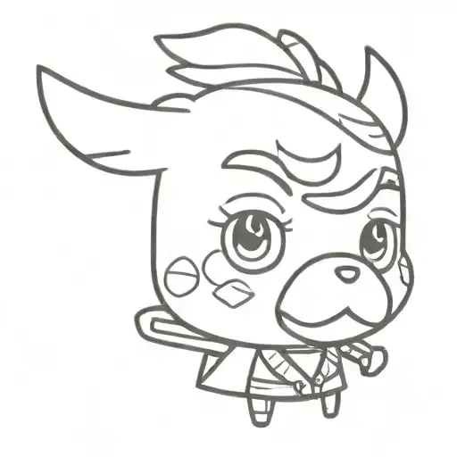 goldie animal crossing head  tattoo design idea