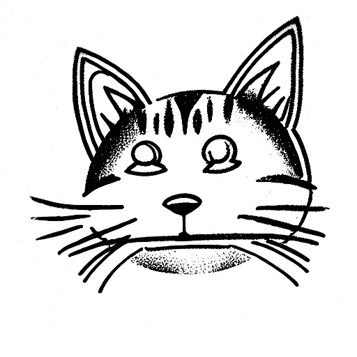 cat with halo and tiara tattoo design idea