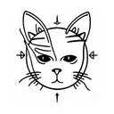 cat with halo and tiara tattoo design idea
