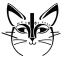 cat with halo and tiara tattoo design idea