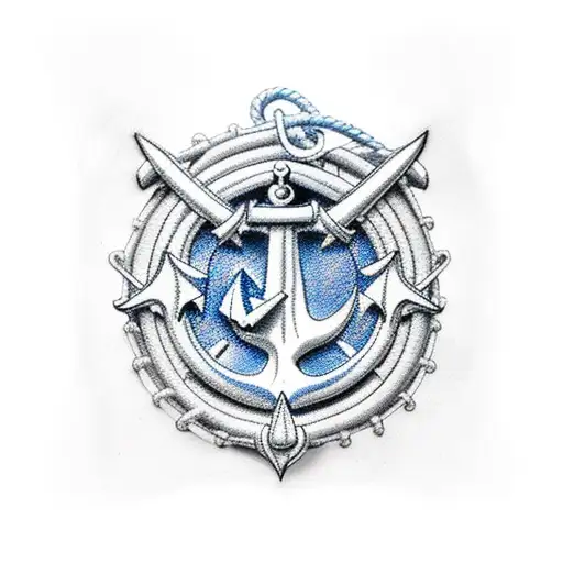 navy anchor tattoo design idea