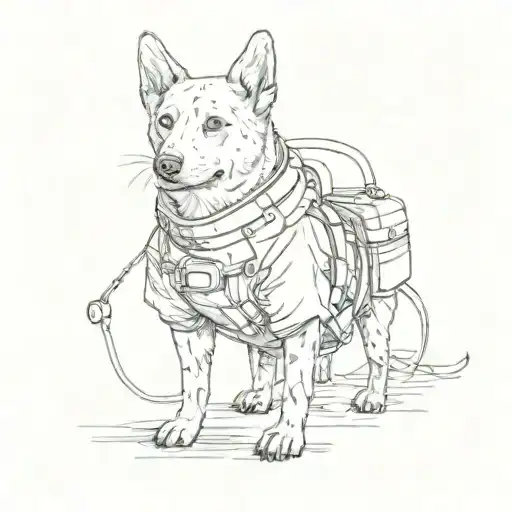 Yuri Gagarin, dog Laika, Sputnik tattoo design idea