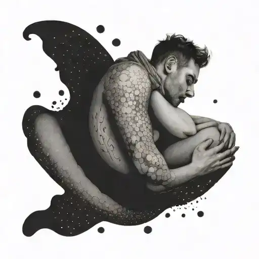 A person dreaming of creating something while sleeping tattoo design idea