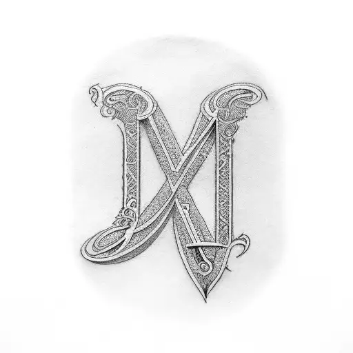 8 people's initials tattoo design idea