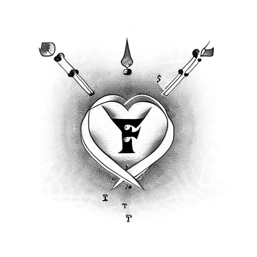 simple heart key tattoo