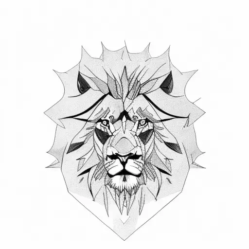 riding lion tattoo design idea