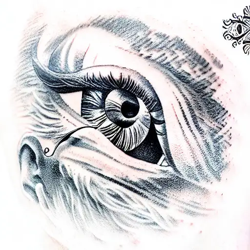 Masson's eye, ancient Greek gods, time tattoo design idea