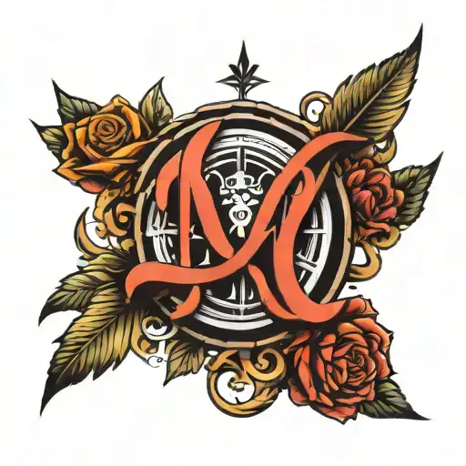 roman number and name signature   tattoo design idea