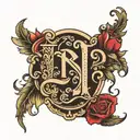 roman number and name signature   tattoo design idea