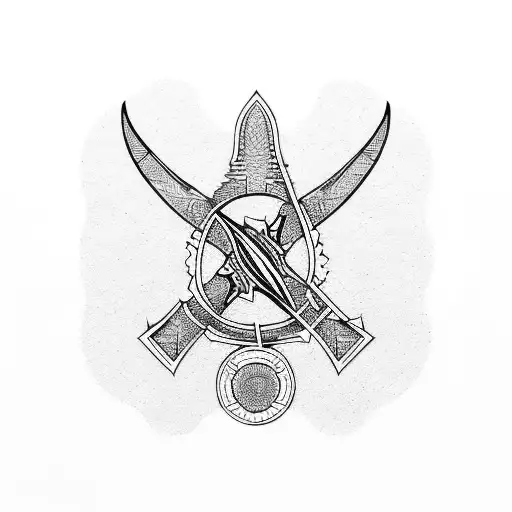 Trident plain tattoo design idea
