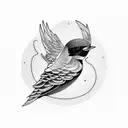 Swallow Bird tattoo design idea