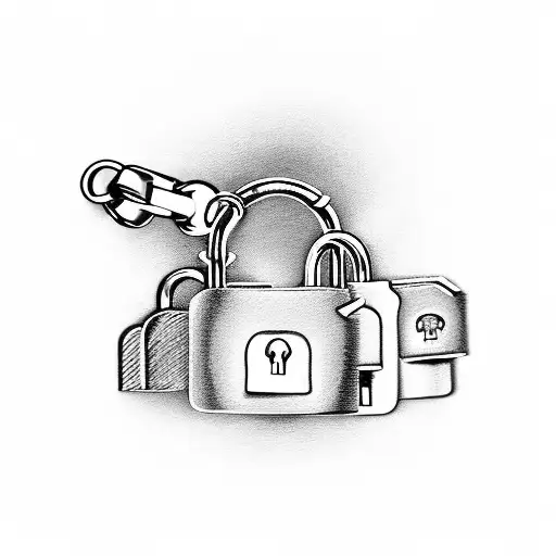 matching lock and chain with key for best friends. tattoo design idea