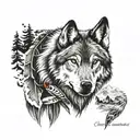 wolf and native american tattoo design idea
