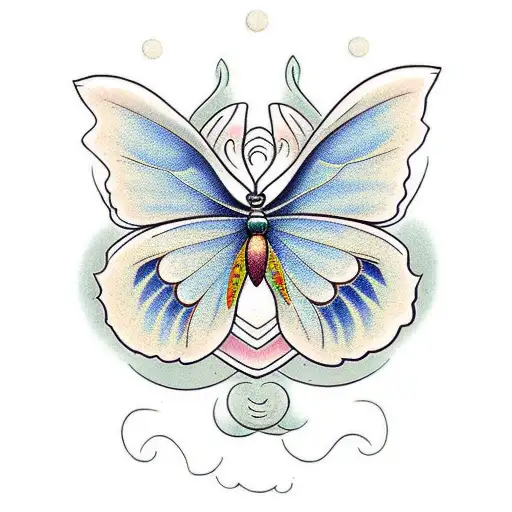 Butterfly perched on an elephant's ear tattoo design idea