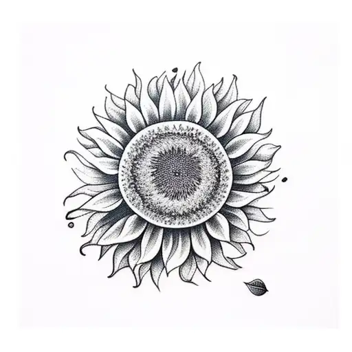 Sunflower growing out of an elephant's trunk tattoo design idea