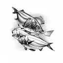 fishing hunting  tattoo design idea