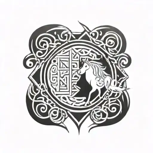 Nordic Runes freya norse goddes tattoo design idea