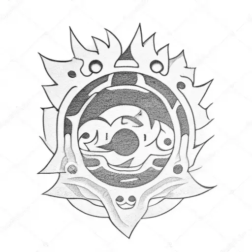naruto seal with itachi's sharingan sleeve  tattoo design idea